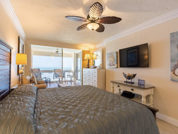 Views of the gulf from the bedroom and living room